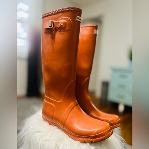 Hunter Women's Orange Tall Rain Boots